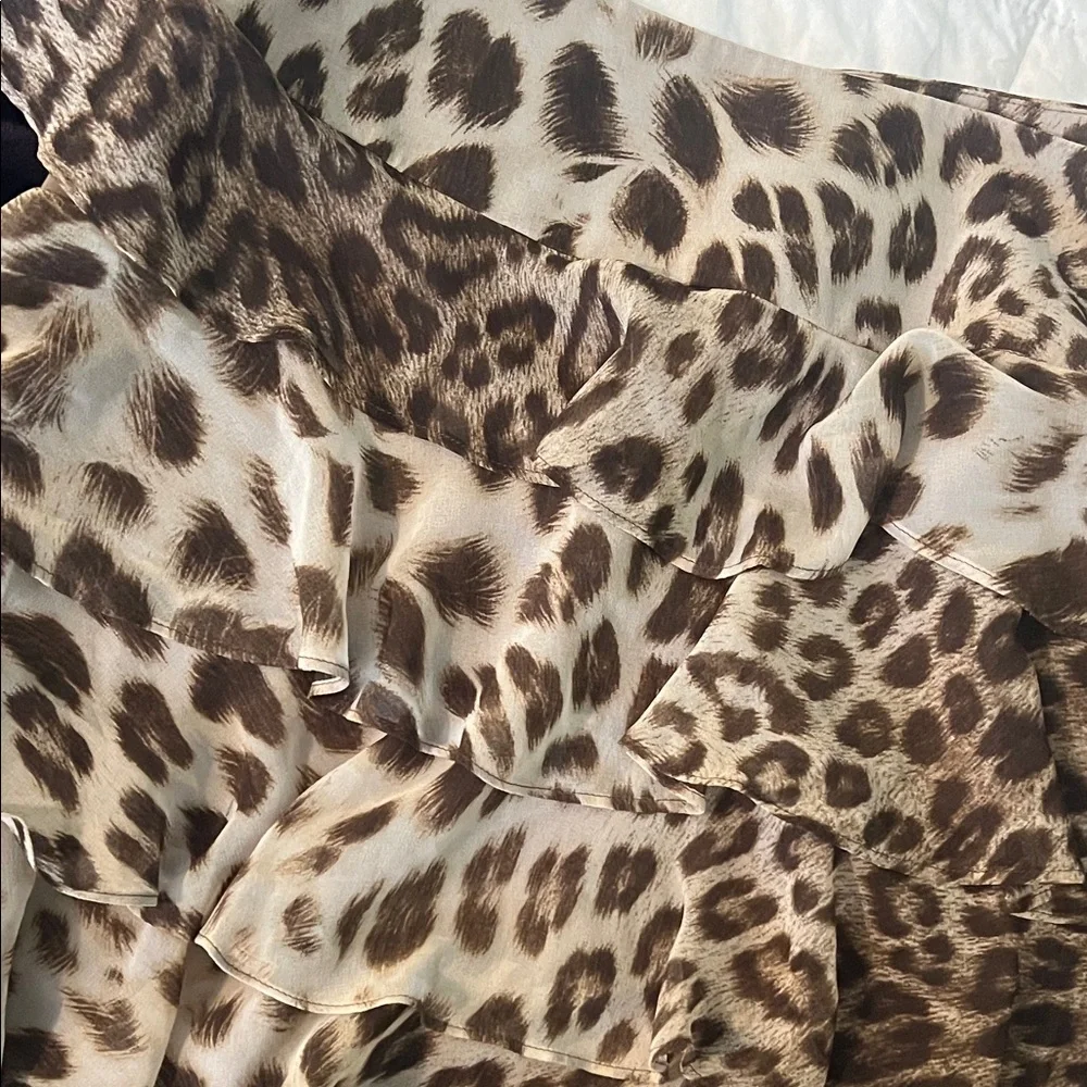 Talbots Animal Print Ruffle Mini Skirt - Picture 3 of 3